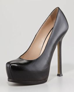 Yves Saint Laurent Tribtoo Textured Patent Pump   