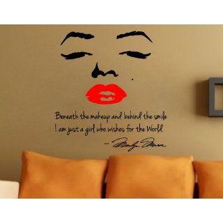 Marilyn Monroe Wall Decal Decor Quote Face Red Lips Large
