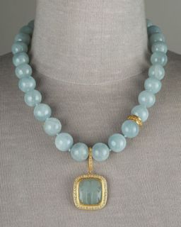 COOMI Affinity Bead Necklace & Carved Aqua Enhancer   