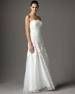 Sue Wong Beaded Lace Skirt Gown   