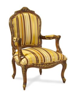 John Richard Collection Gold/Walnut Louis XV Style Chair   Neiman