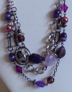 New Lia Sophia Purple Haze Necklace NWOT **