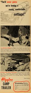 1947 Ad Camp Trailer Cottage Family Vacation Aluminum Original