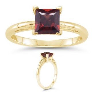  Cts Garnet Solitaire Ring in 18K Yellow Gold 3.5 Jewelry 