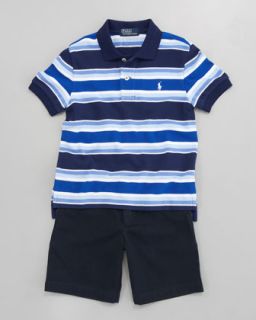 42L0 Ralph Lauren Childrenswear Striped Mesh Polo & Lightweight Chino