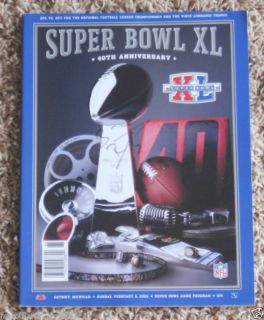  Signed Pittsburgh Steelers Super Bowl XL 40 Game Program COA