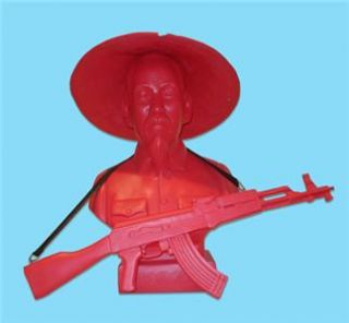 Red HO Chi Minh Designer Vinyl Bust Art Figure by Artist Frank Kozik