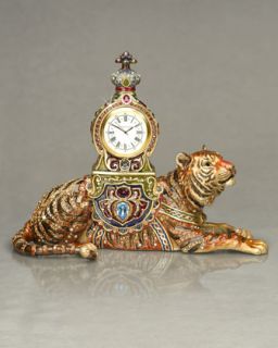 Jay Strongwater Suleyman Tiger Clock   
