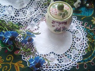Hand Flower Embroidery Needle Lace Doily Placemat 32cm