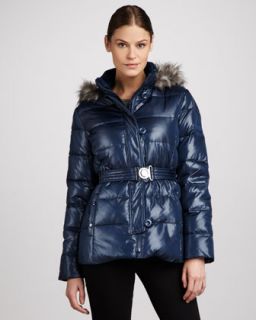 DKNY Faux Fur Trim Puffer Parka   