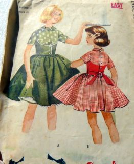 Lovely Vtg 1950s Girls Dress Helen Lee Sewing Pattern 12