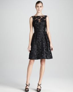 Theia Sequined Lace Cocktail Dress   