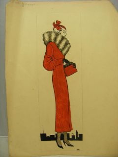Art Deco Original Jean Walmsley Heap Signed Fashion Designer
