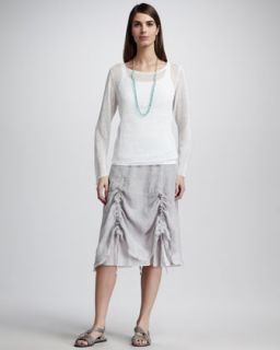 Eileen Fisher Sheer Knit Top, Organic Cotton Tank & Linen Pull Cord