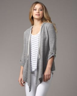 Splendid Melange Draped Hoodie & Slub Striped Tank   