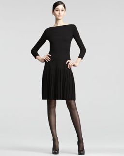 Pleated Skirt Knit Dress   