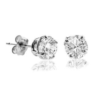 10 CT Diamond Stud Earrings 14k White Gold (I1 I2 Clarity) Jewelry