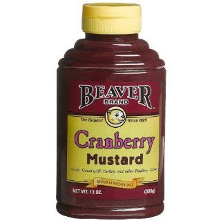 Beaver Brand Cranberry Mustard, 13 Ounce Squeezable Bottles (Pack of 2