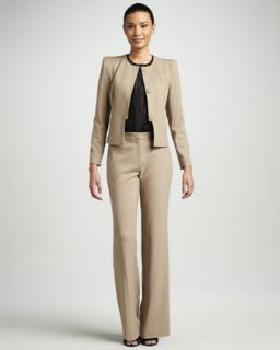 42YK Magaschoni Gabardine Suit & Laser Cut Silk Top