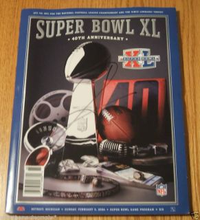 Hines Ward Signed Pittsburgh Steelers Super Bowl XL 40 Game Program