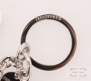 Swarovski Leather Jeweled Hello Kitty Charm Keychain New in Box