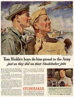 Tom Hinkles Boys in 1944 Studebaker Cars Wartime Advertisement