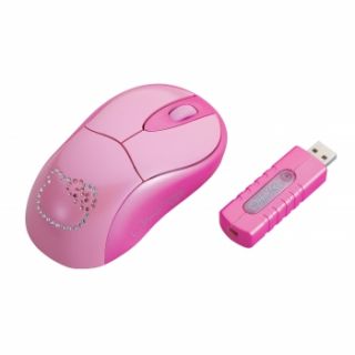 HELLO KITTY WIRELESS COMPUTER LAPTOP MOUSE w/ RF RECEIVER NEW