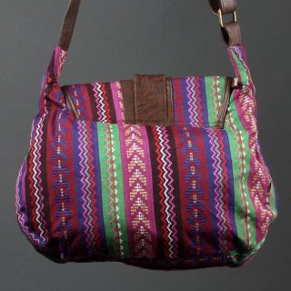  Multi Western Tribal Pattern Hippie Striped Women Messenger Bag