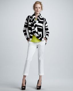 Alice + Olivia Striped Wrap Cardigan & Stacey Slim Cropped Pants