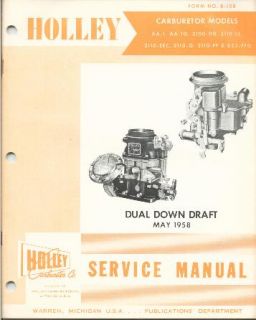 Holley 2100 DD 2110 One BRL Carburetor Service Manual