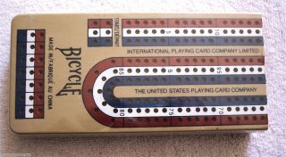BRAND NEW Bicycle Folding Travel Plastic Cribbage Board w pegs booklet