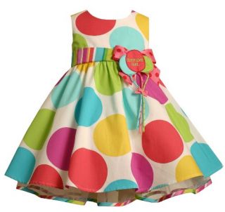 Bonnie Baby Large Dots Birthday Dress with Headband
