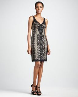 Sue Wong Lace Overlay Cocktail Dress   
