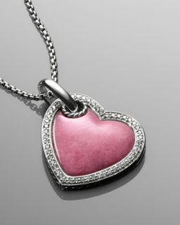 David Yurman Rhodonite Cable Heart Necklace   