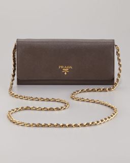 Prada Saffiano Metal Oro Chain Wallet & Crossbody Bag Wallet   Neiman
