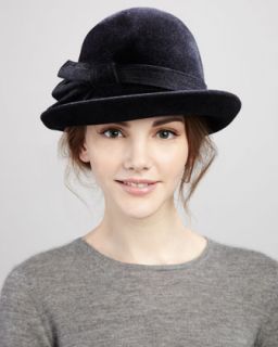 D0DYF Eric Javits Amy Lightweight Velour Bowler Bag Hat