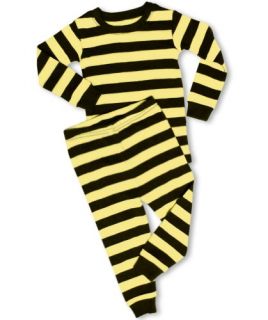 Leveret Black & Yellow Striped 2 Piece Pajama Set 100%
