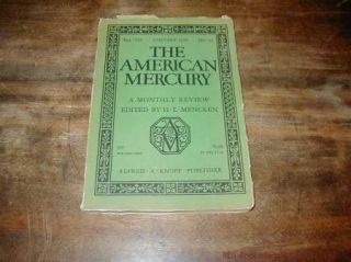  Mercury Magazine Jan 1926 Hendrik Willem van Loon, Upton Sinclair