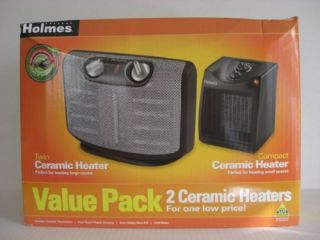 Holmes Twin Compact Ceramic Heater Value Pack Portable