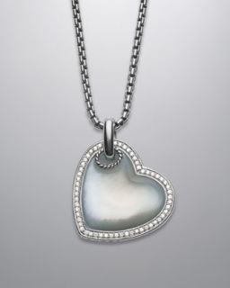 Y0AD2 David Yurman Mother of Pearl Cable Heart Necklace