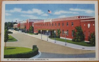 1940 Linen PC State Farm Show Building Harrisburg PA