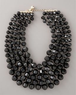 Y0Q4B kate spade new york black bead bib necklace
