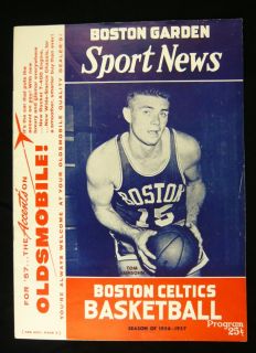  NBA Basketball Program Knicks at Celtics Tom Heinsohn on Cover