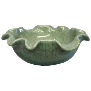 Porcelain bowl with scalloped edge   porcelain, celadon