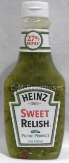 Heinz Sweet Relish 12 7 oz Squeeze Bottle