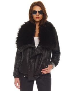 MICHAEL Michael Kors Womens Fur Lined Bungee Coat   