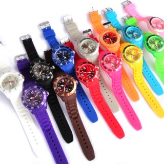New Fashion Silicone Rubber Quartz Wrist Jelly Watch Unisex with