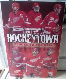Hockeytown Headed to The Hall 2001 Giant Poster 35 x 22 Detroit Red