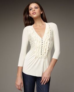 Bailey 44 Three Quarter Sleeve Ruffle Top   