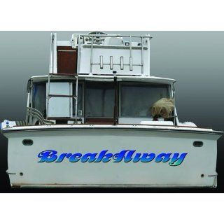 Boat Name Break Away  vinyl decal sticker ANY Color, ANY Size, ANY